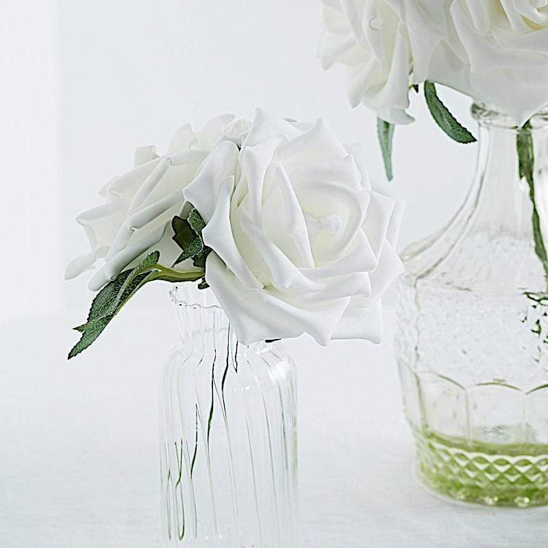 24 pcs 5" Foam Rose Flowers Stems