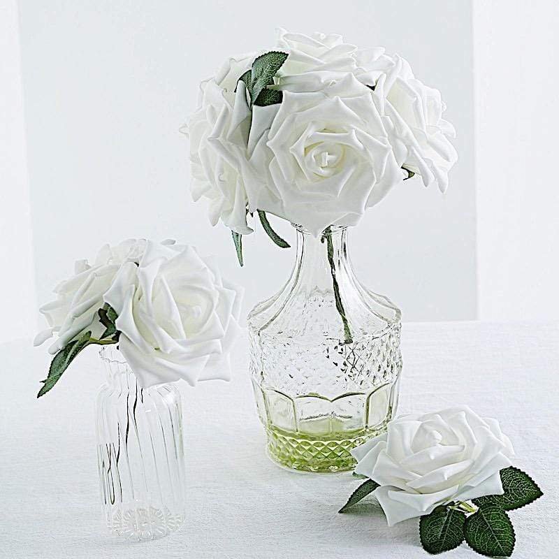 24 pcs 5" Foam Rose Flowers Stems