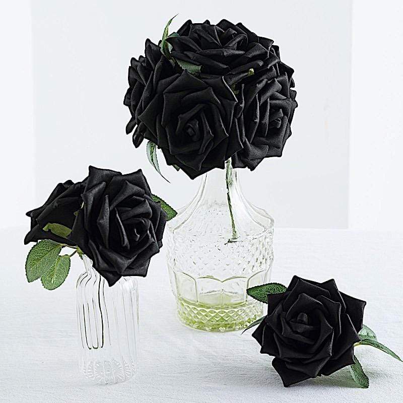 24 pcs 5" Foam Rose Flowers Stems
