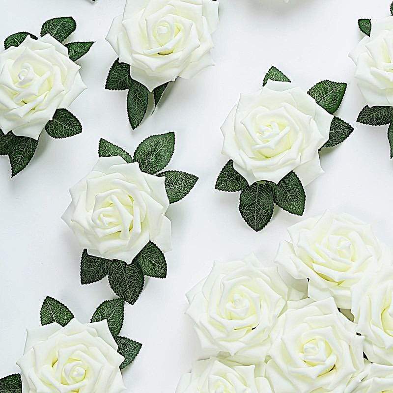 24 pcs 5" Foam Rose Flowers Stems ARTI_FOAMRS05_5_IVR