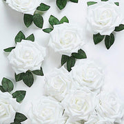24 pcs 5" Foam Rose Flowers Stems ARTI_FOAMRS05_5_WHT