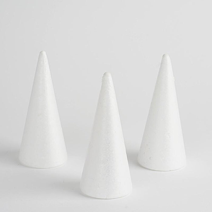 24 pcs 6" Foam Cones Crafts DIY Arts Wholesale Supplies - White FOAM_CONE_06