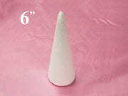 24 pcs 6" Foam Cones Crafts DIY Arts Wholesale Supplies - White FOAM_CONE_06