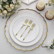 24 pcs 6" Glittered Plastic Forks with Roman Column Handle - Disposable Tableware