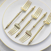 24 pcs 6" Glittered Plastic Forks with Roman Column Handle - Disposable Tableware
