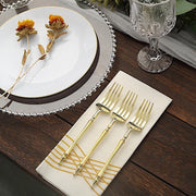 24 pcs 6" Glittered Plastic Forks with Roman Column Handle - Disposable Tableware