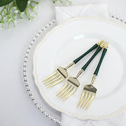 24 pcs 6" Glittered Plastic Forks with Roman Column Handle - Disposable Tableware