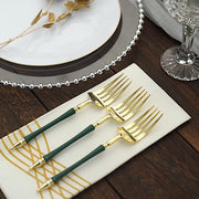 24 pcs 6" Glittered Plastic Forks with Roman Column Handle - Disposable Tableware