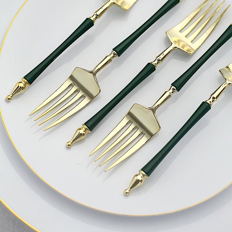 24 pcs 6" Glittered Plastic Forks with Roman Column Handle - Disposable Tableware