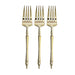 24 pcs 6" Glittered Plastic Forks with Roman Column Handle - Disposable Tableware DSP_YF0015_6_GOLD