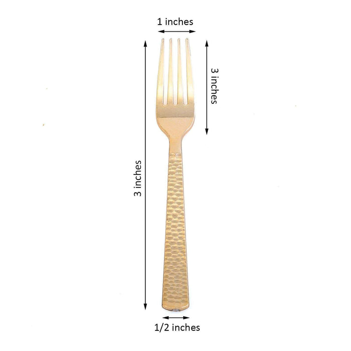 24 pcs 7" long Hammered Design Forks Knives Spoons - Disposable Tableware