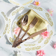 24 pcs 7" long Metallic Spoons Forks Knives - Disposable Tableware