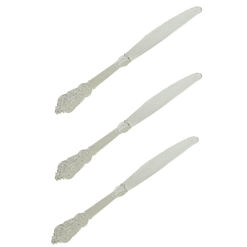 24 pcs 7" long Metallic Spoons Forks Knives - Disposable Tableware