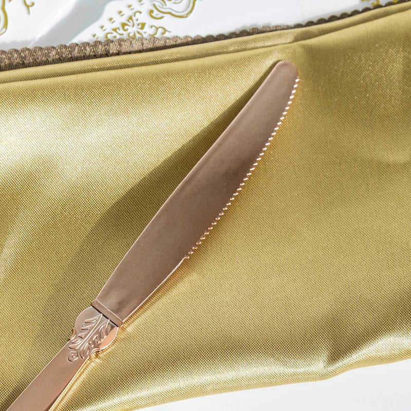 24 pcs 7" long Metallic Spoons Forks Knives - Disposable Tableware