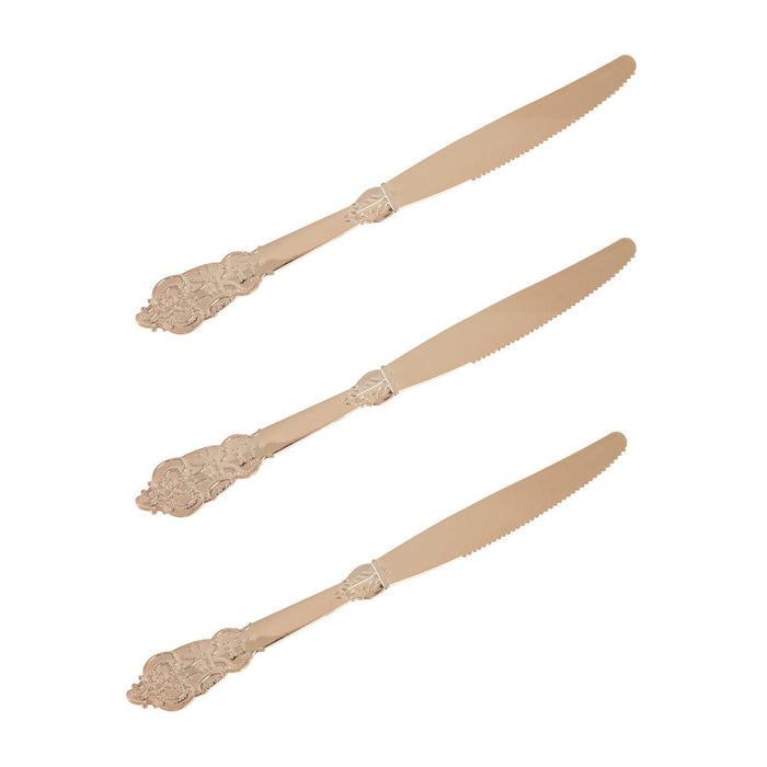 24 pcs 7" long Metallic Spoons Forks Knives - Disposable Tableware DSP_YK0001_7_RG