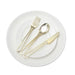 24 pcs 7" Plastic Cutlery with Modern Hollow Handle - Disposable Tableware