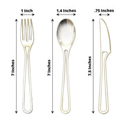 24 pcs 7" Plastic Cutlery with Modern Hollow Handle - Disposable Tableware