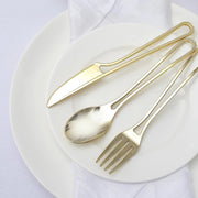 24 pcs 7" Plastic Cutlery with Modern Hollow Handle - Disposable Tableware