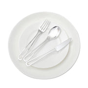 24 pcs 7" Plastic Cutlery with Modern Hollow Handle - Disposable Tableware