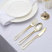 24 pcs 7" Plastic Cutlery with Modern Hollow Handle - Disposable Tableware