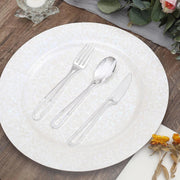 24 pcs 7" Plastic Cutlery with Modern Hollow Handle - Disposable Tableware