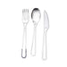 24 pcs 7" Plastic Cutlery with Modern Hollow Handle - Disposable Tableware DSP_YY0016_7_SILV
