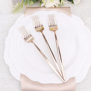 24 pcs 8" Blush Heavy Duty Plastic Forks - Disposable Tableware