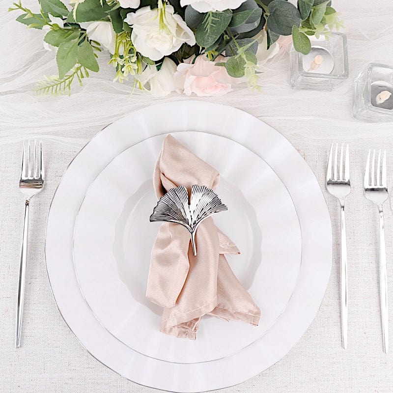 24 pcs 8" Blush Heavy Duty Plastic Forks - Disposable Tableware