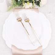 24 pcs 8" Blush Heavy Duty Plastic Forks - Disposable Tableware