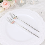 24 pcs 8" Blush Heavy Duty Plastic Forks - Disposable Tableware