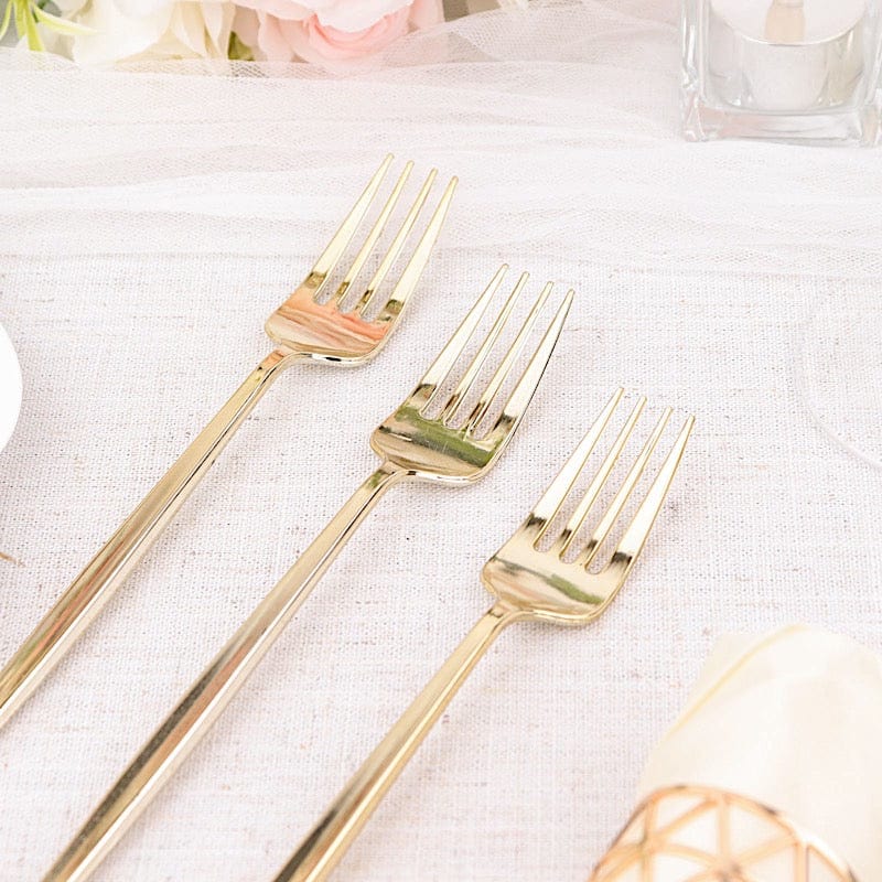 24 pcs 8" Blush Heavy Duty Plastic Forks - Disposable Tableware