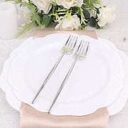 24 pcs 8" Blush Heavy Duty Plastic Forks - Disposable Tableware