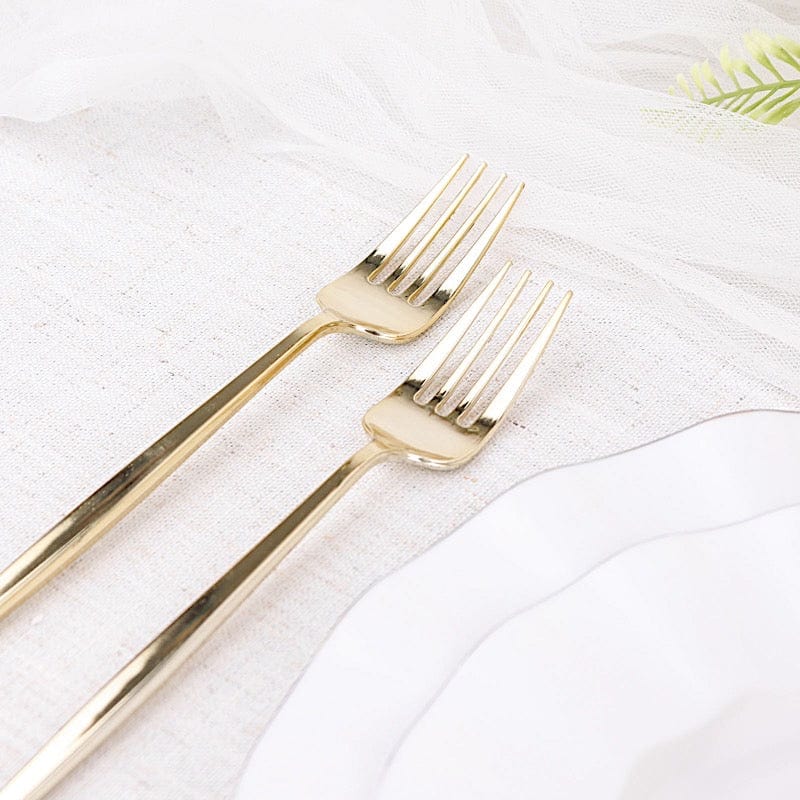 24 pcs 8" Blush Heavy Duty Plastic Forks - Disposable Tableware