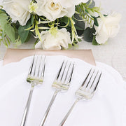 24 pcs 8" Blush Heavy Duty Plastic Forks - Disposable Tableware