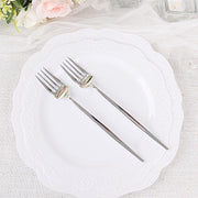 24 pcs 8" Blush Heavy Duty Plastic Forks - Disposable Tableware