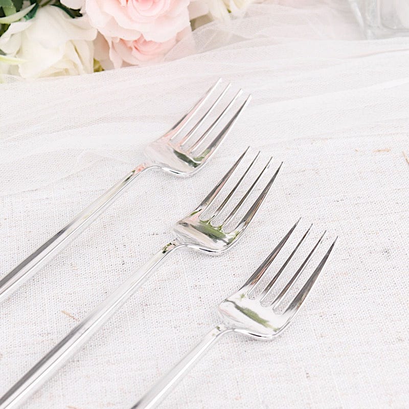 24 pcs 8" Blush Heavy Duty Plastic Forks - Disposable Tableware