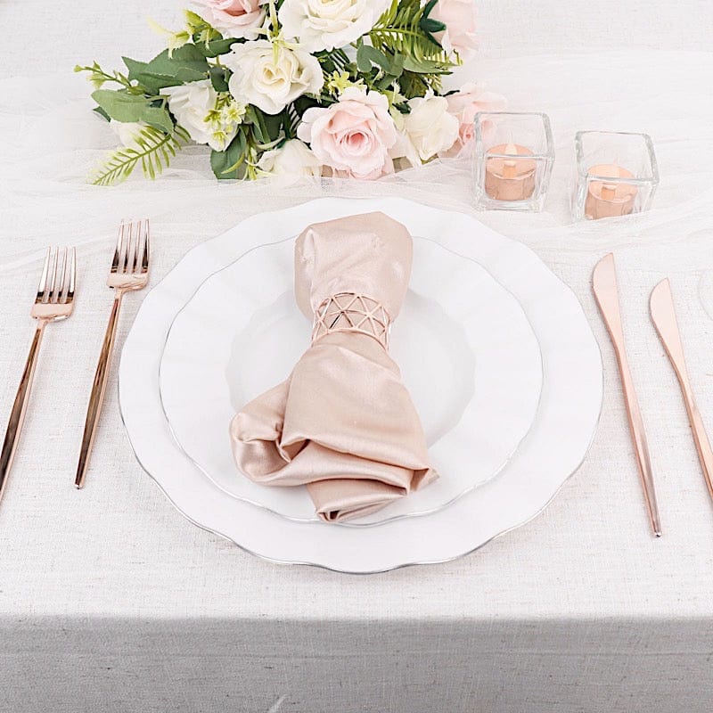 24 pcs 8" Blush Heavy Duty Plastic Forks - Disposable Tableware