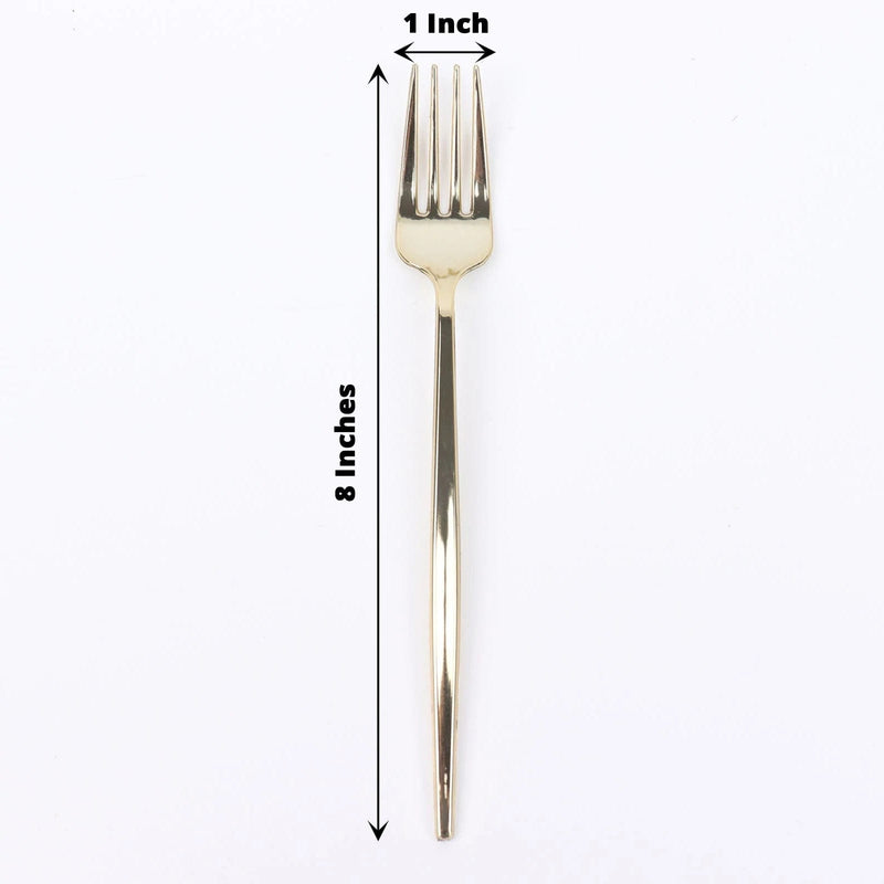 24 pcs 8" Blush Heavy Duty Plastic Forks - Disposable Tableware