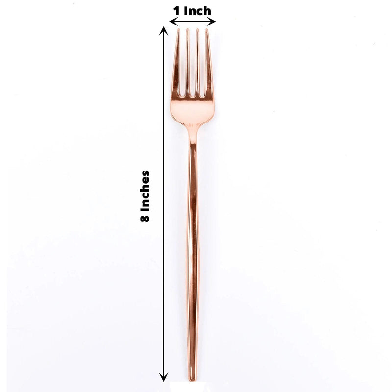 24 pcs 8" Blush Heavy Duty Plastic Forks - Disposable Tableware