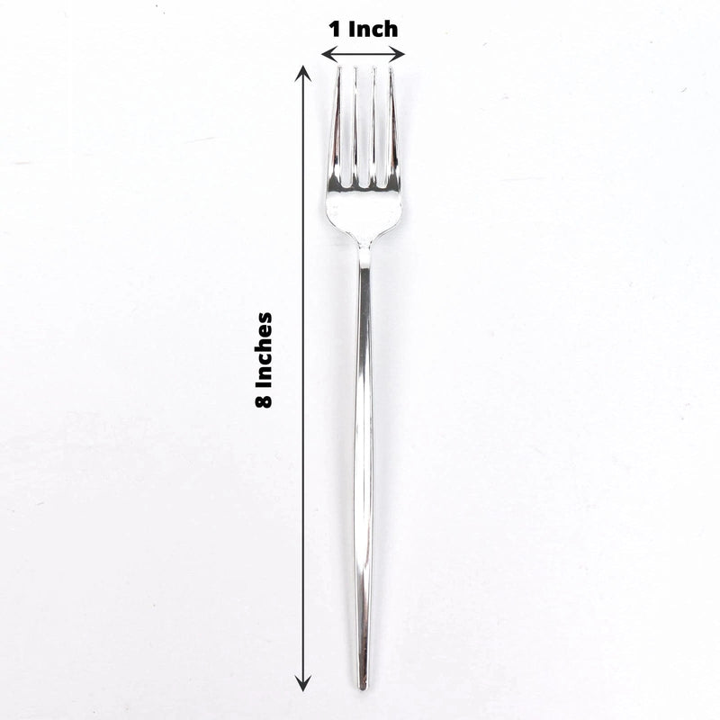 24 pcs 8" Blush Heavy Duty Plastic Forks - Disposable Tableware