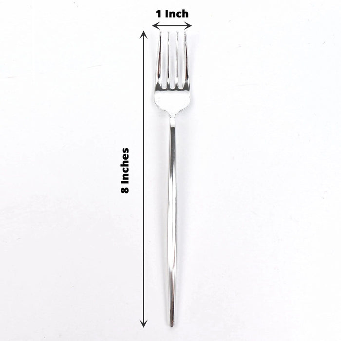 24 pcs 8" Blush Heavy Duty Plastic Forks - Disposable Tableware