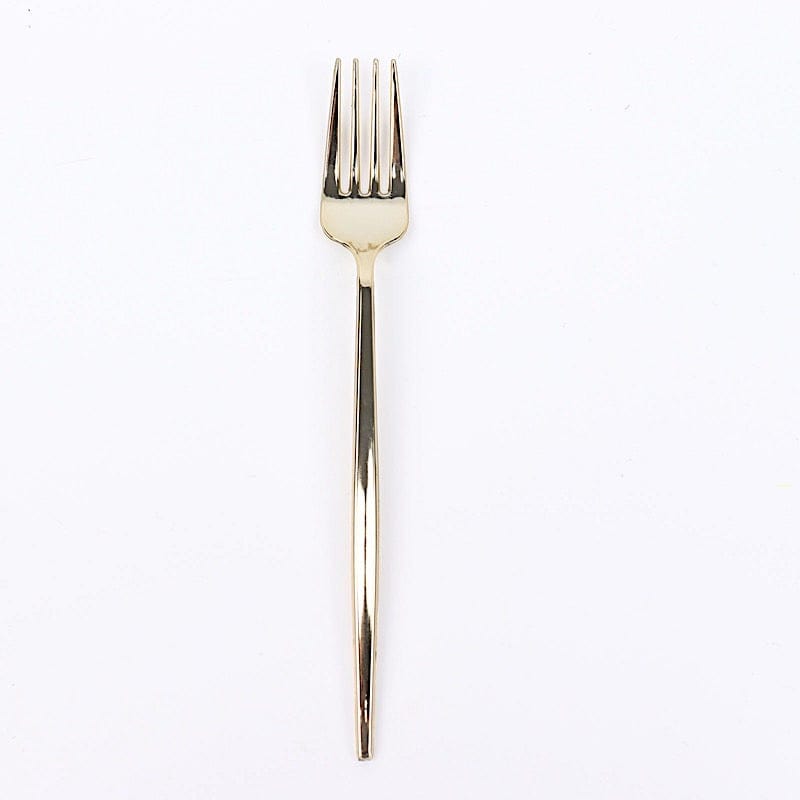 24 pcs 8" Blush Heavy Duty Plastic Forks - Disposable Tableware DSP_YF0012_8_GOLD