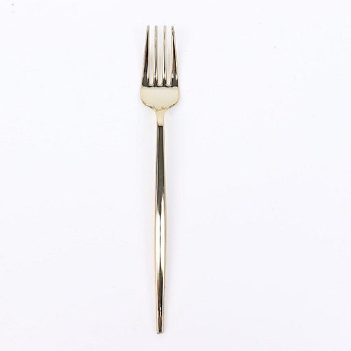 24 pcs 8" Blush Heavy Duty Plastic Forks - Disposable Tableware DSP_YF0012_8_GOLD