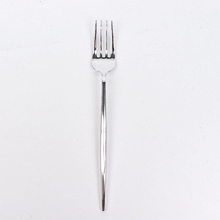 24 pcs 8" Blush Heavy Duty Plastic Forks - Disposable Tableware DSP_YF0012_8_SILV