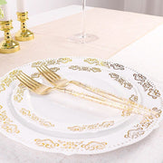 24 pcs 8" Clear and Gold Glittered Plastic Forks - Disposable Tableware DSP_YF0013_8_GOLD