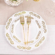 24 pcs 8" Clear and Gold Glittered Plastic Forks - Disposable Tableware DSP_YF0013_8_GOLD