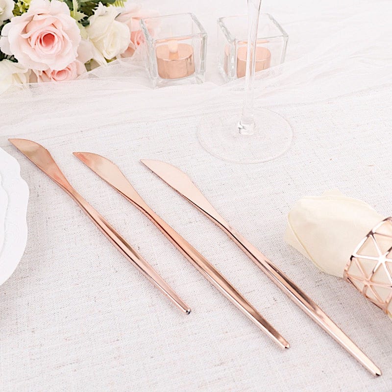 24 pcs 8" Heavy Duty Plastic Forks Knives Spoons - Disposable Tableware