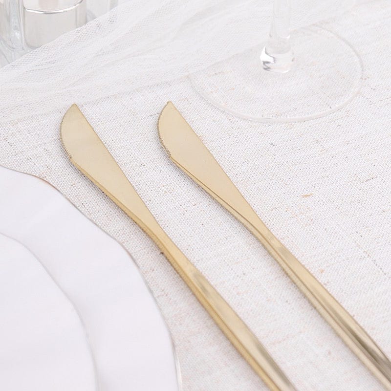 24 pcs 8" Heavy Duty Plastic Forks Knives Spoons - Disposable Tableware