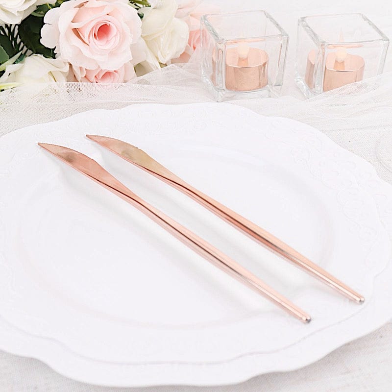 24 pcs 8" Heavy Duty Plastic Forks Knives Spoons - Disposable Tableware