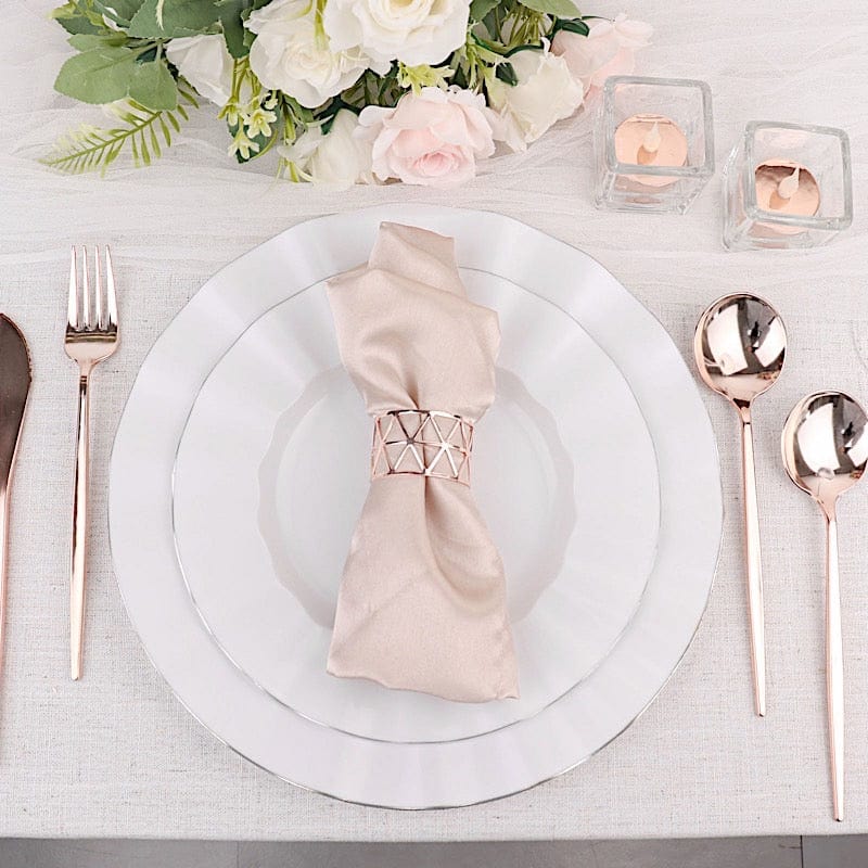 24 pcs 8" Heavy Duty Plastic Forks Knives Spoons - Disposable Tableware